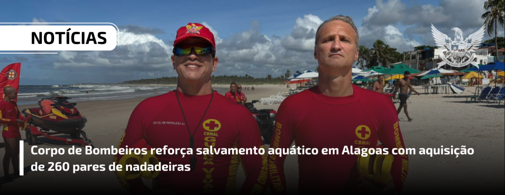 Corpo de Bombeiros reforça salvamento aquático em Alagoas com aquisição de 260 pares de nadadeiras