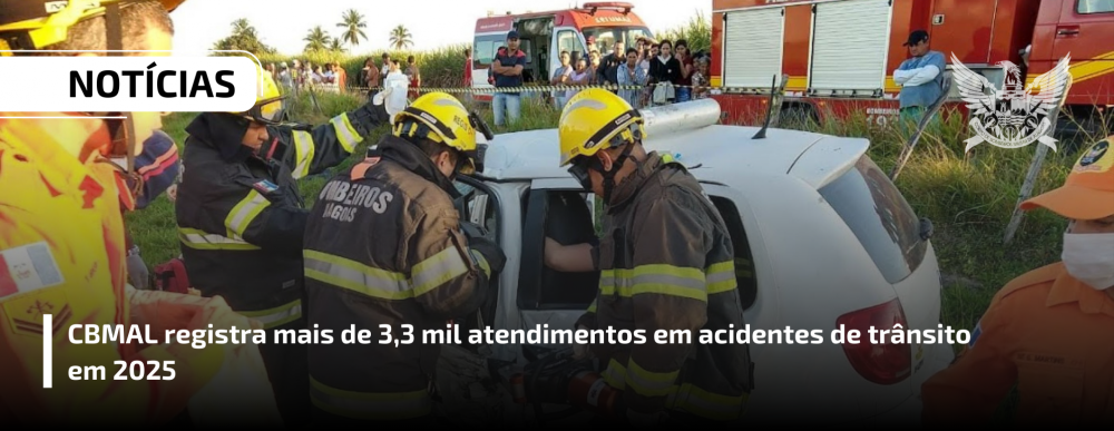 CBMAL registra mais de 3,3 mil atendimentos em acidentes de trânsito em 2025